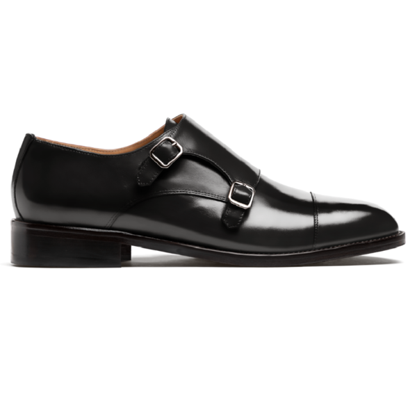 Black Calf Cap Toe Double Monkstrap